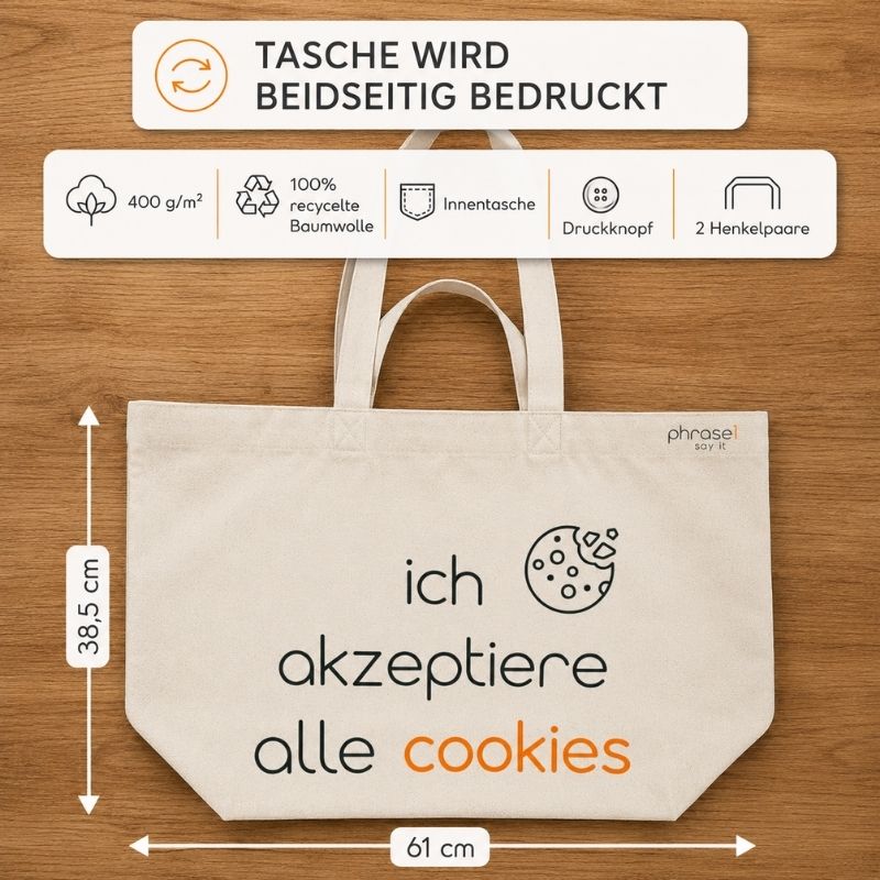 Premium Shopper mit Spruch „camp stuff."