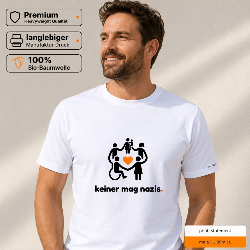 Premium T-Shirt „keiner mag nazis.“ Premium T-Shirt „keiner mag nazis.“
