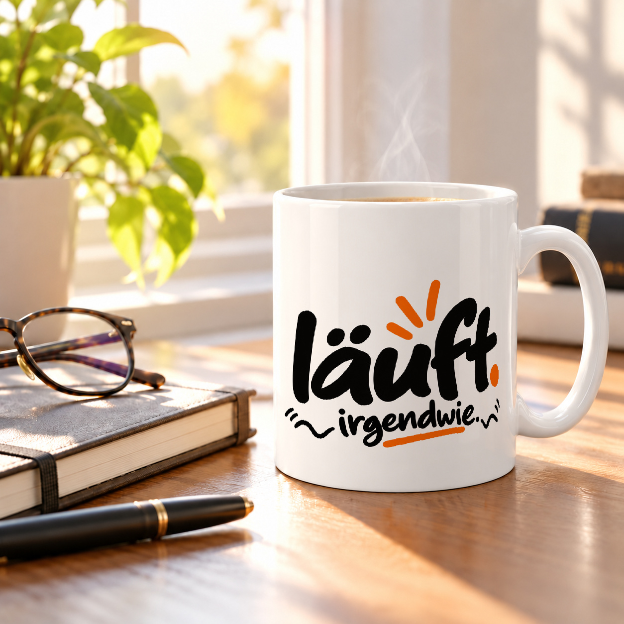 Tasse „läuft. irgendwie.“ Tasse „läuft. irgendwie.“
