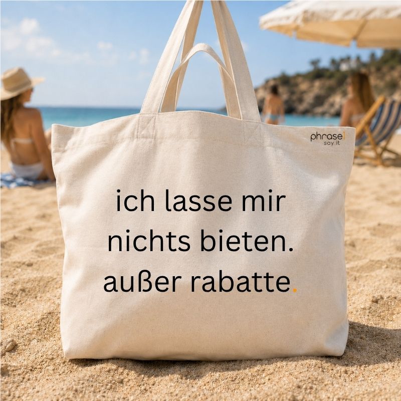 Premium Shopper mit Spruch „ich lasse mir nichts bieten. außer rabatte.“ Premium Shopper mit Spruch „ich lasse mir nichts bieten. außer rabatte.“