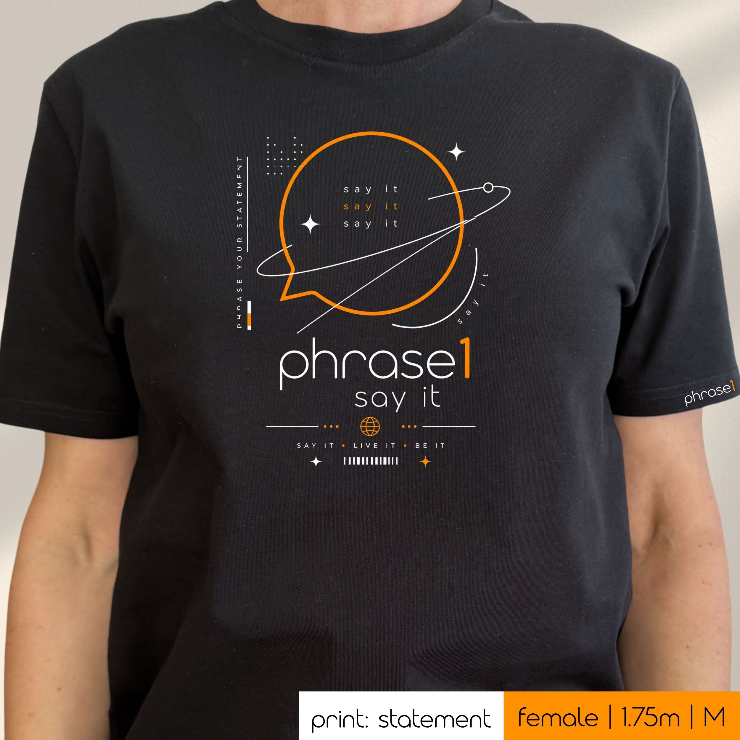 Premium T-Shirt mit Visual "p1 streetwear - orbit." Premium T-Shirt mit Visual "p1 streetwear - orbit."