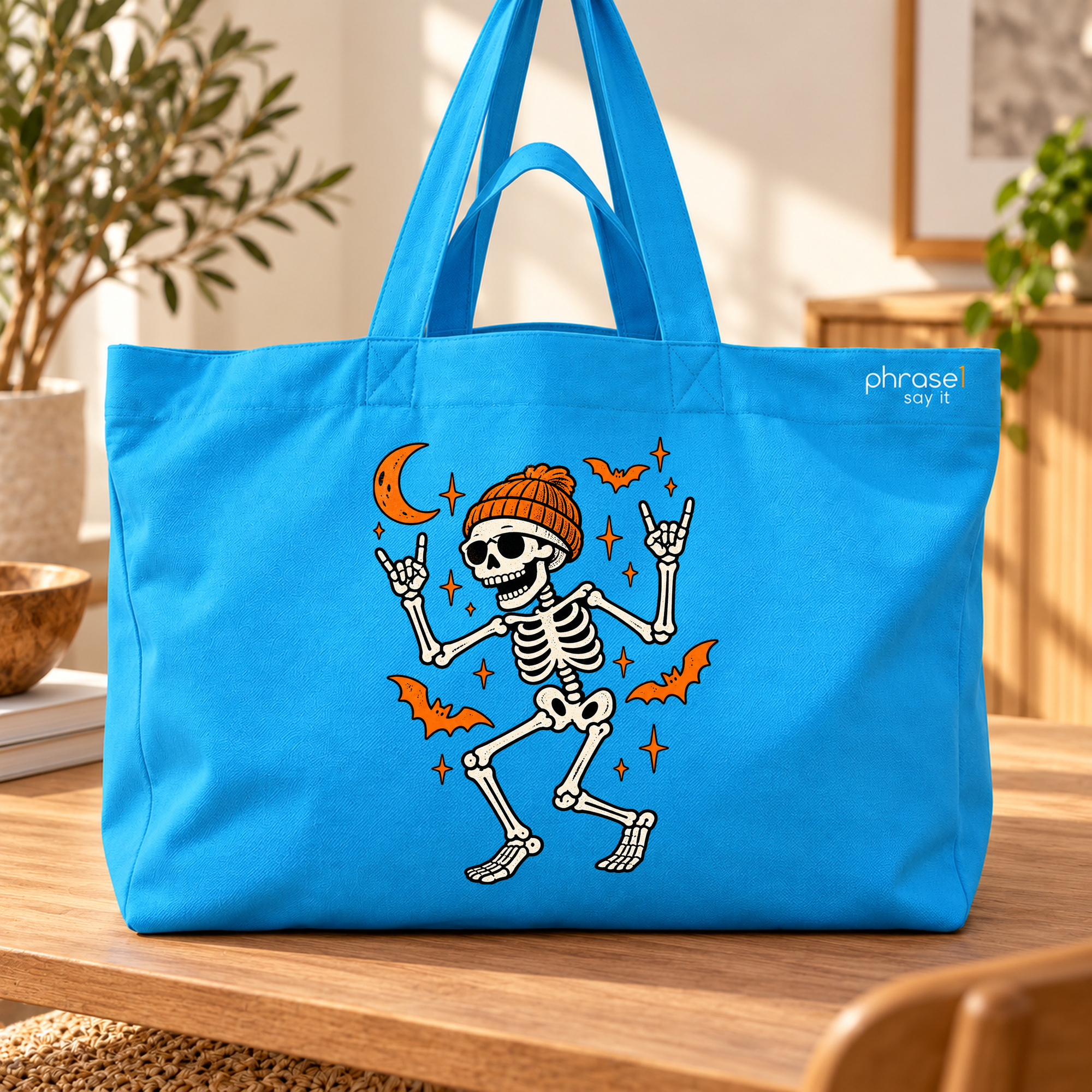 Big Shopper „Halloween Skelett mit Mütze.“