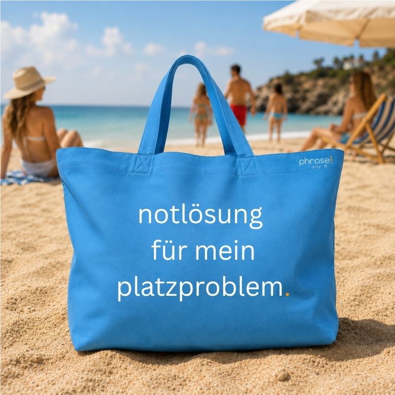 Premium Shopper mit Spruch „notlösung für mein platzproblem."