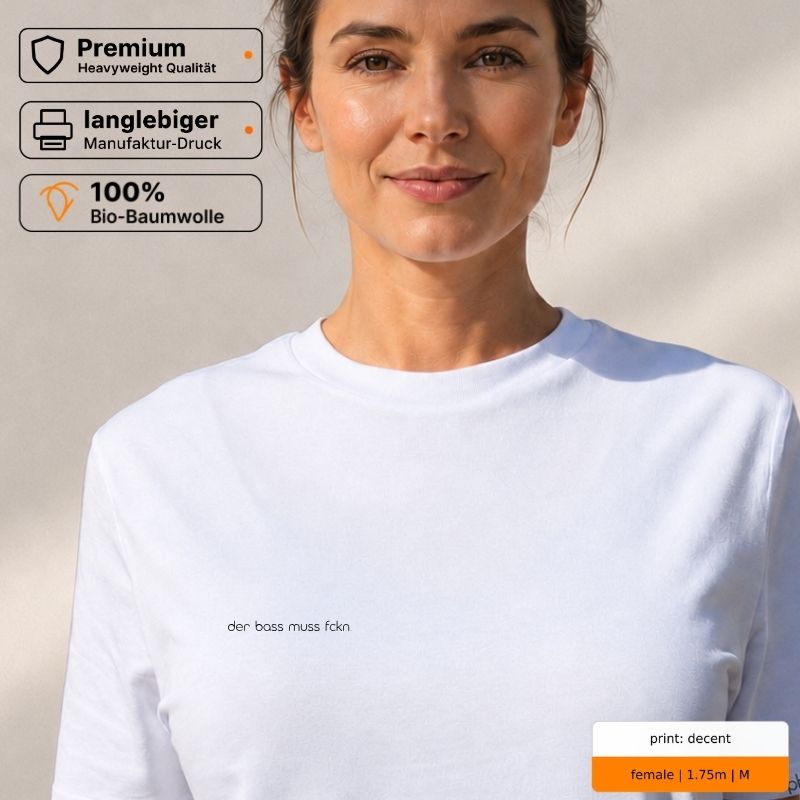 Premium T-Shirt mit Spruch "der bass muss fckn."