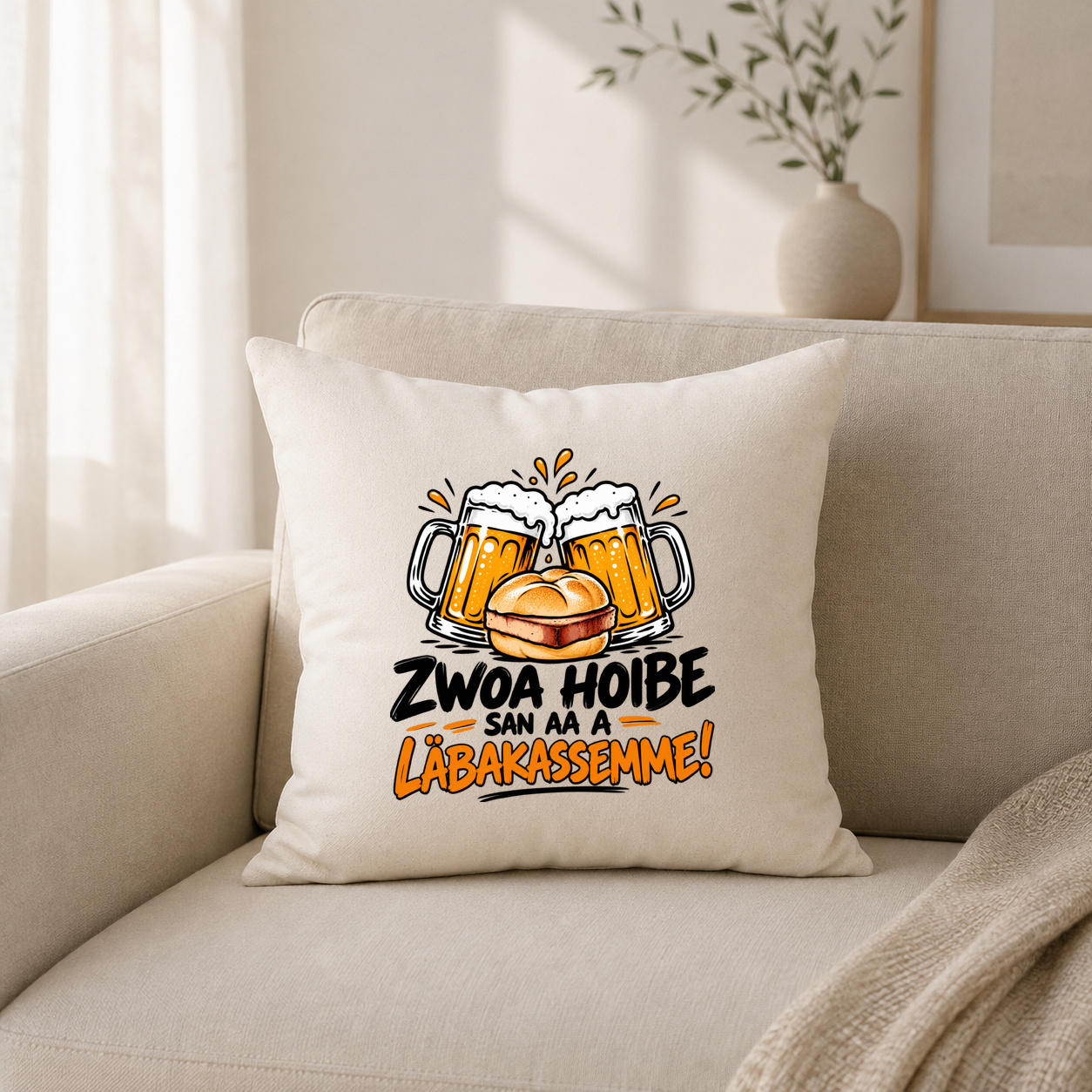 zwoa hoibe san aa a läbakassämme.