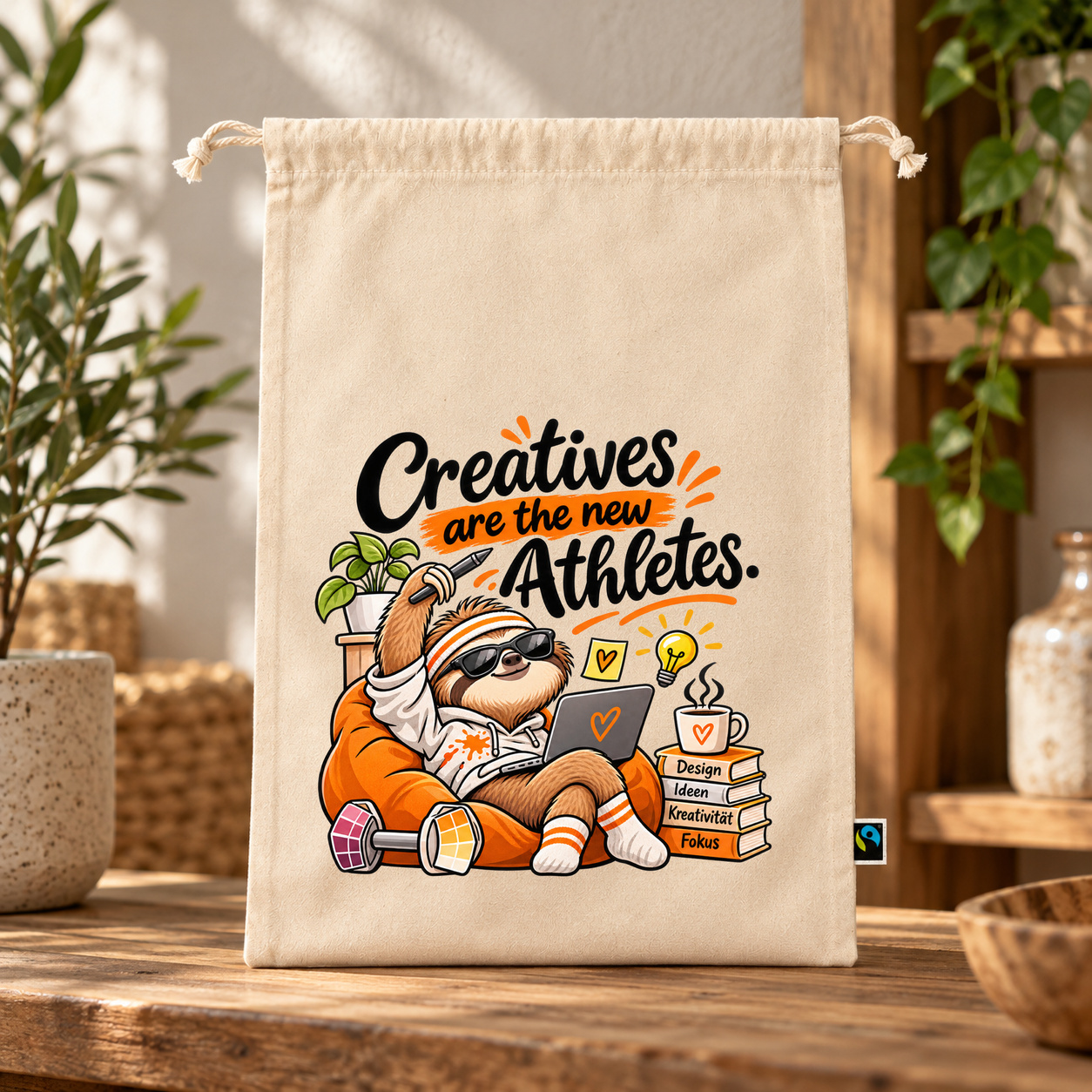 Zuziehbeutel „Creatives are the new Athletes.“ Zuziehbeutel „Creatives are the new Athletes.“