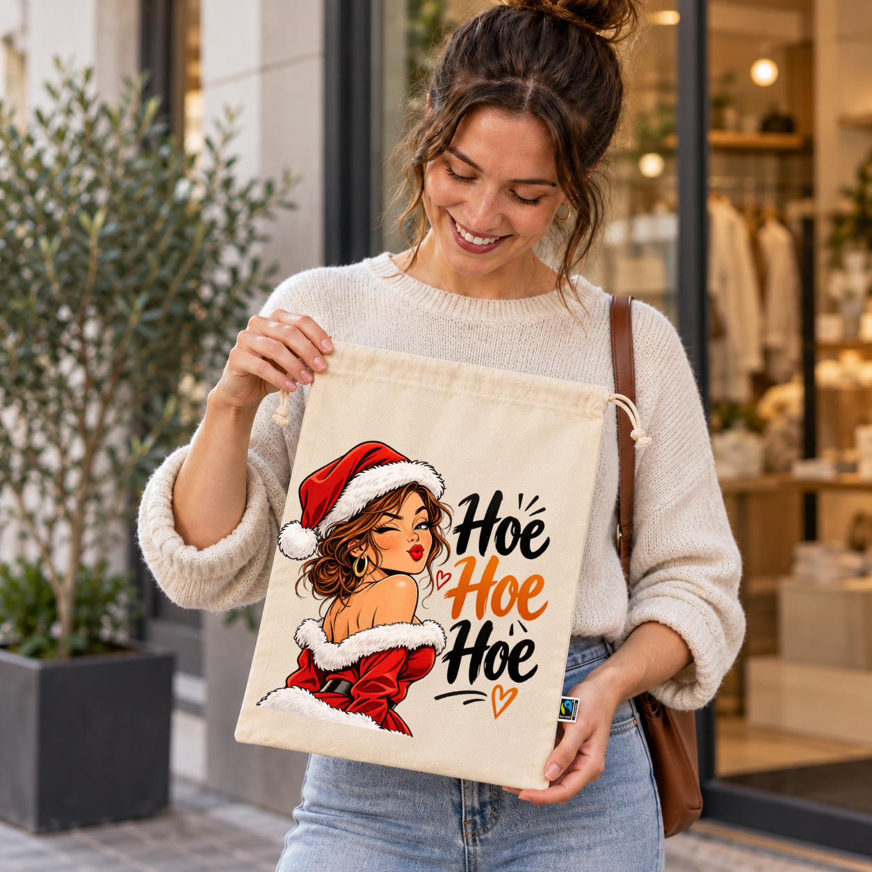 Zuziehbeutel „Hoe Hoe Hoe.“