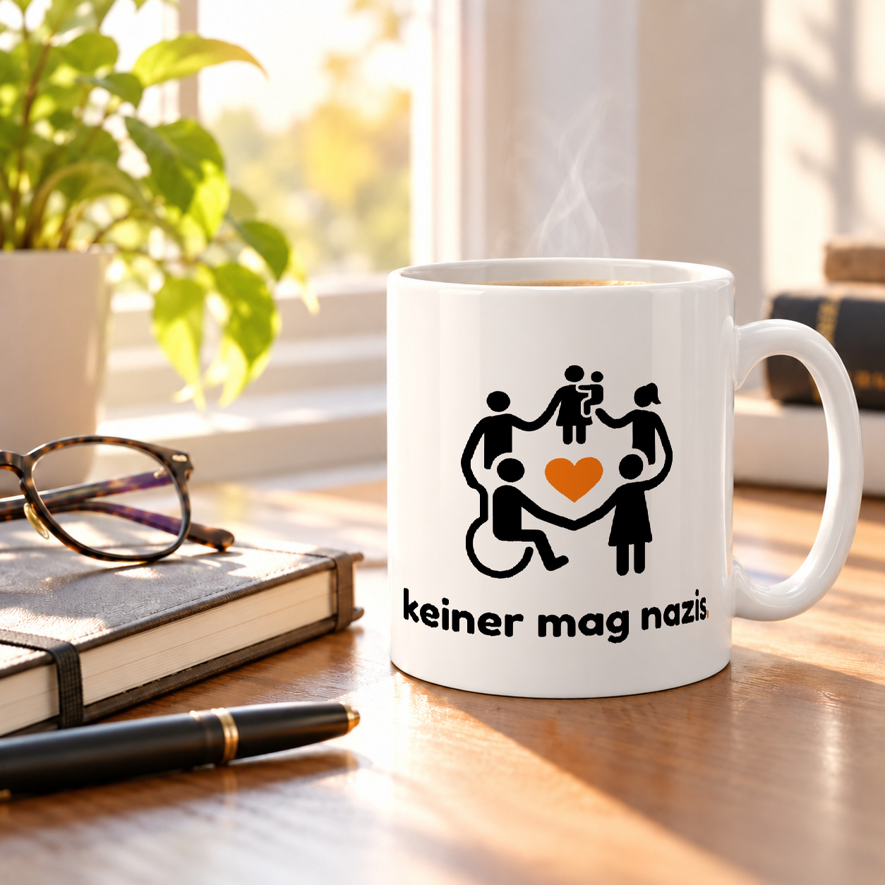 Tasse „keiner mag nazis.“