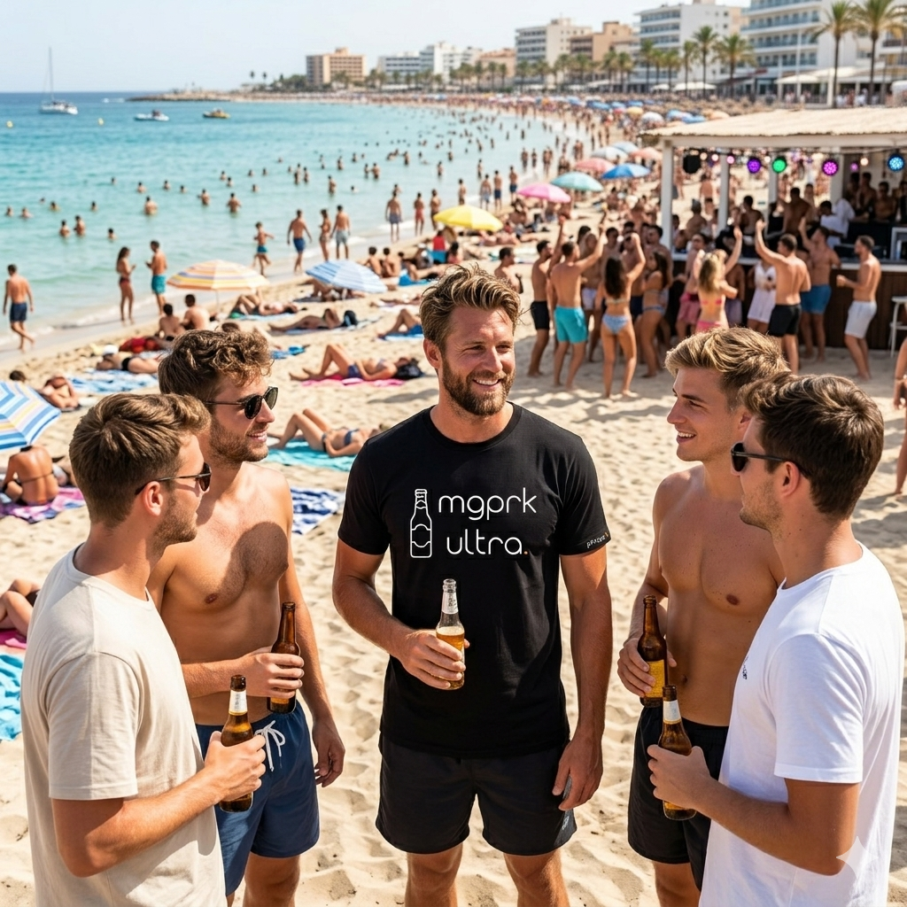 Premium T-Shirt mit Spruch "mgprk ultra" und Visual Bierflasche Premium T-Shirt mit Spruch "mgprk ultra" und Visual Bierflasche