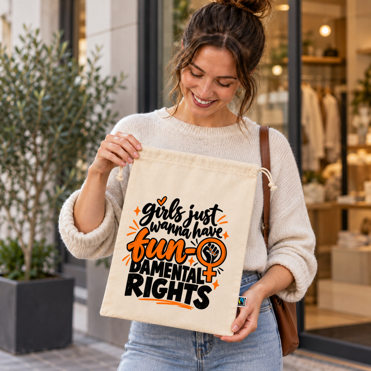 Zuziehbeutel „girls just wanna have fundamental rights.“