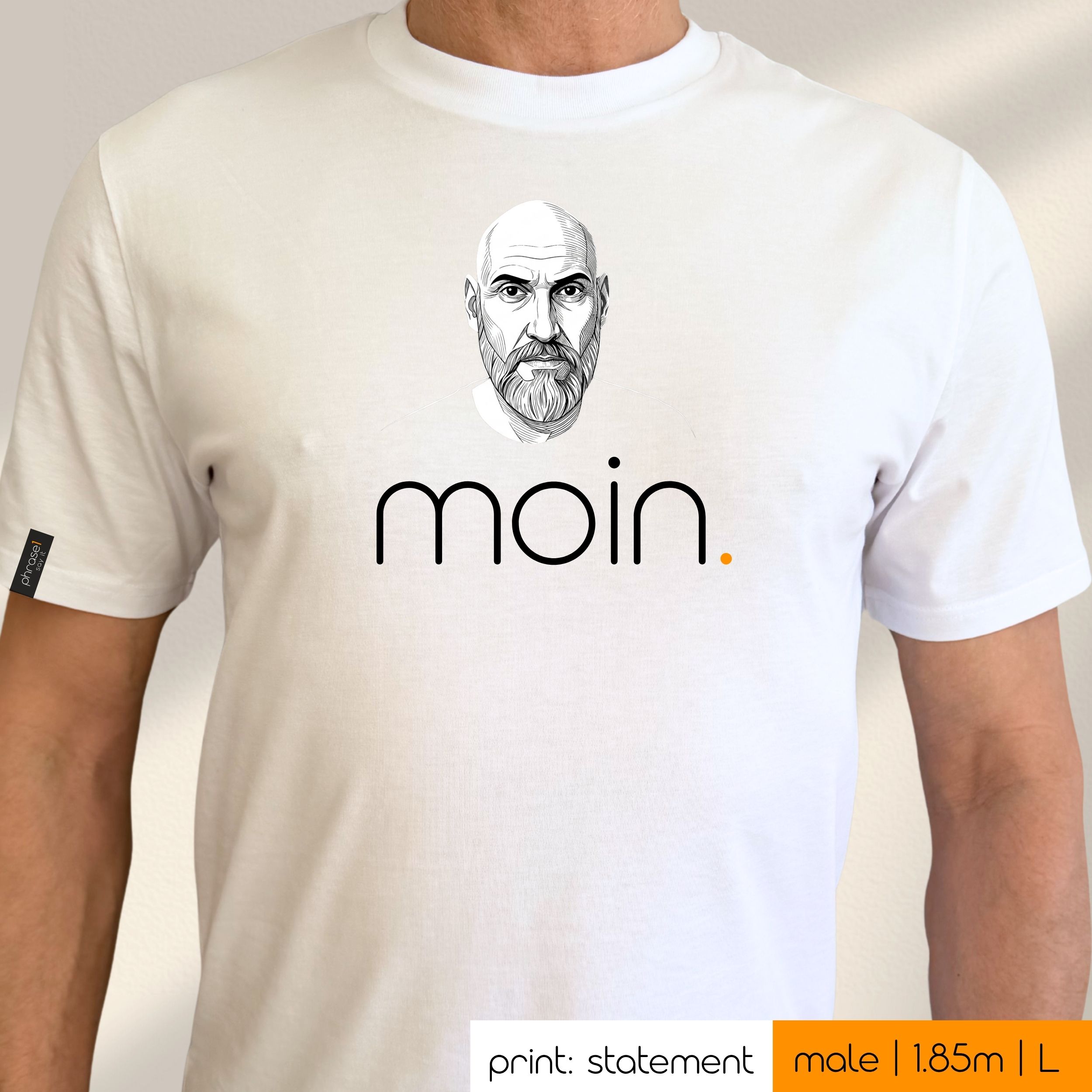 Premium T-Shirt mit Spruch "moin." und Visual nordic man Premium T-Shirt mit Spruch "moin." und Visual nordic man