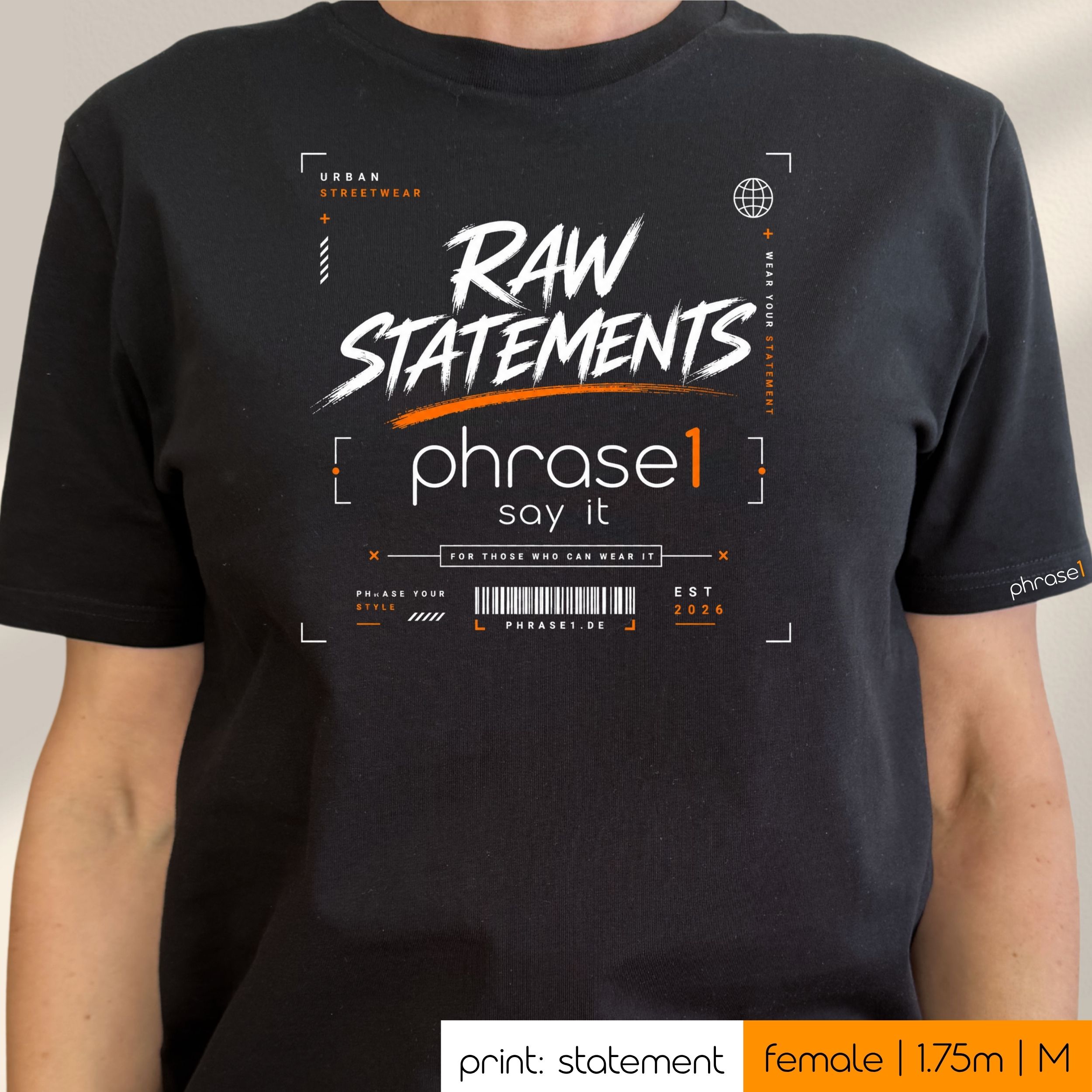 Premium T-Shirt mit Visual "p1 streetwear - raw statements" Premium T-Shirt mit Visual "p1 streetwear - raw statements"