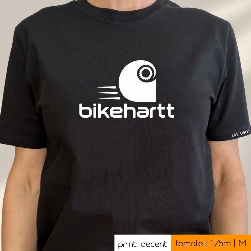 Premium T-Shirt mit Spruch „bikehartt" mit Visual