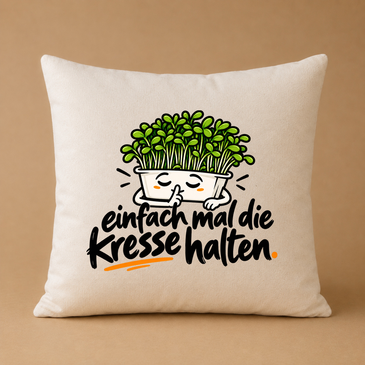 Kissenhülle "einfach mal die Kresse halten." Kissenhülle "einfach mal die Kresse halten."