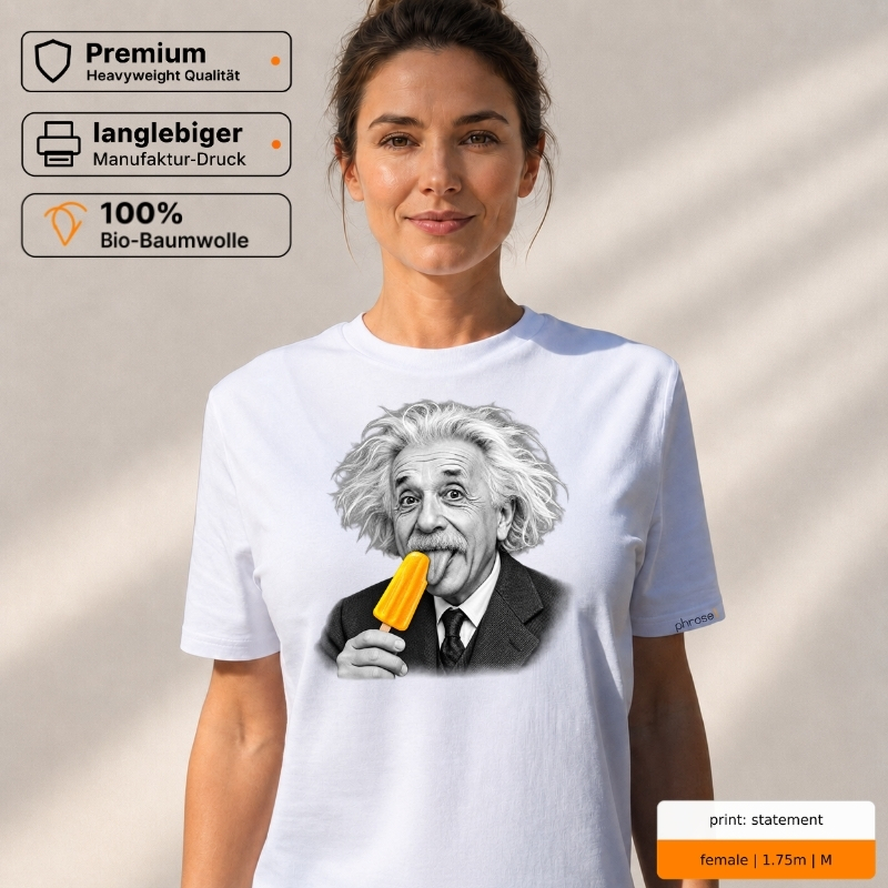 Premium T-Shirt „Genie mit Eis“ – Wissenschaftler-Motiv