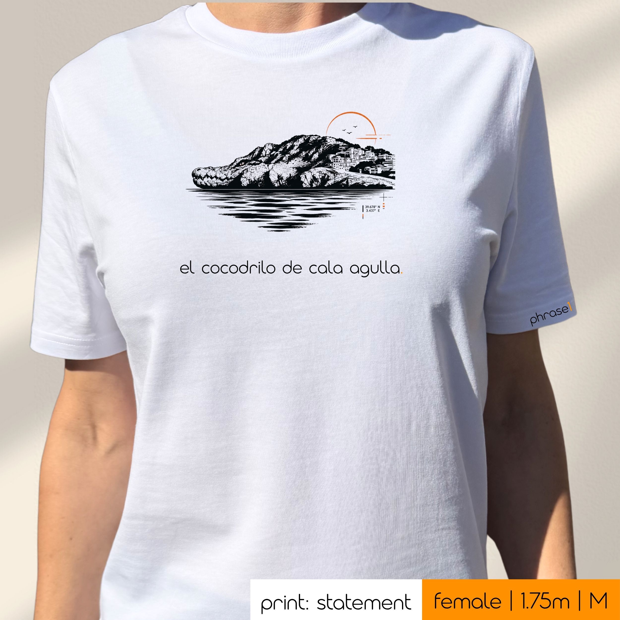 Premium T-Shirt mit Spruch "el cocodrilo de cala agulla." und Visual Krokodil Premium T-Shirt mit Spruch "el cocodrilo de cala agulla." und Visual Krokodil