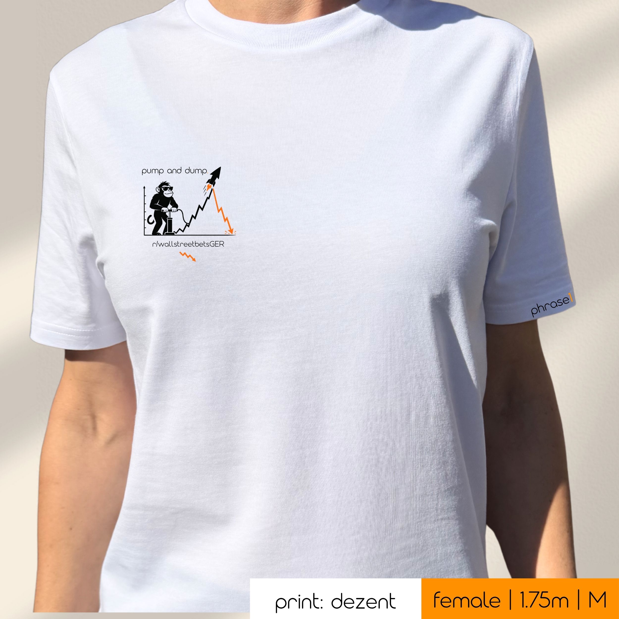 Premium T-Shirt mit Spruch "pump and dump" und Visual Premium T-Shirt mit Spruch "pump and dump" und Visual