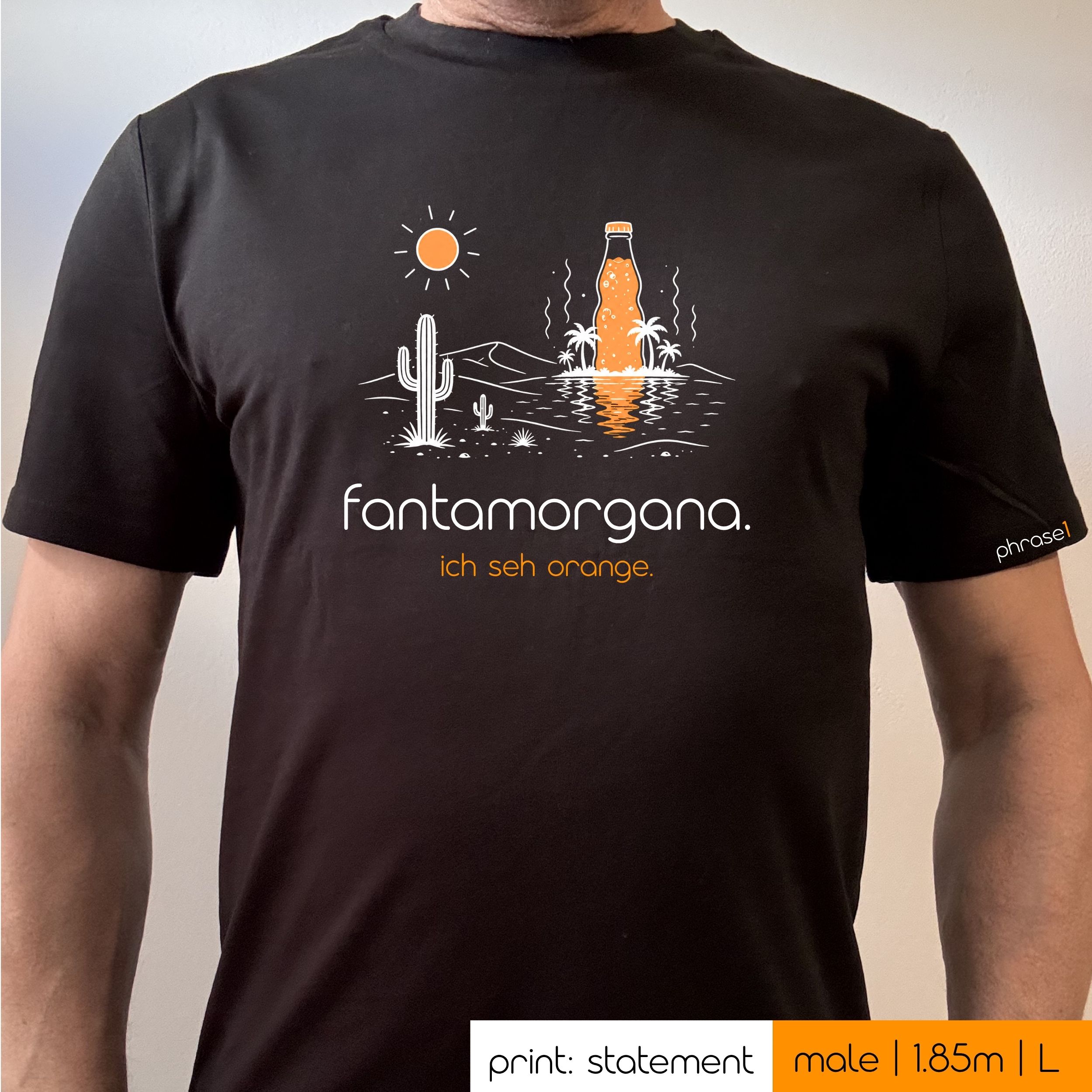 Premium T-Shirt mit Spruch "fantamorgana." und Visual Premium T-Shirt mit Spruch "fantamorgana." und Visual