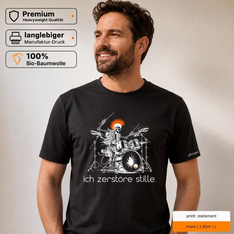 Premium T-Shirt mit Visual "Punk playing Drums"