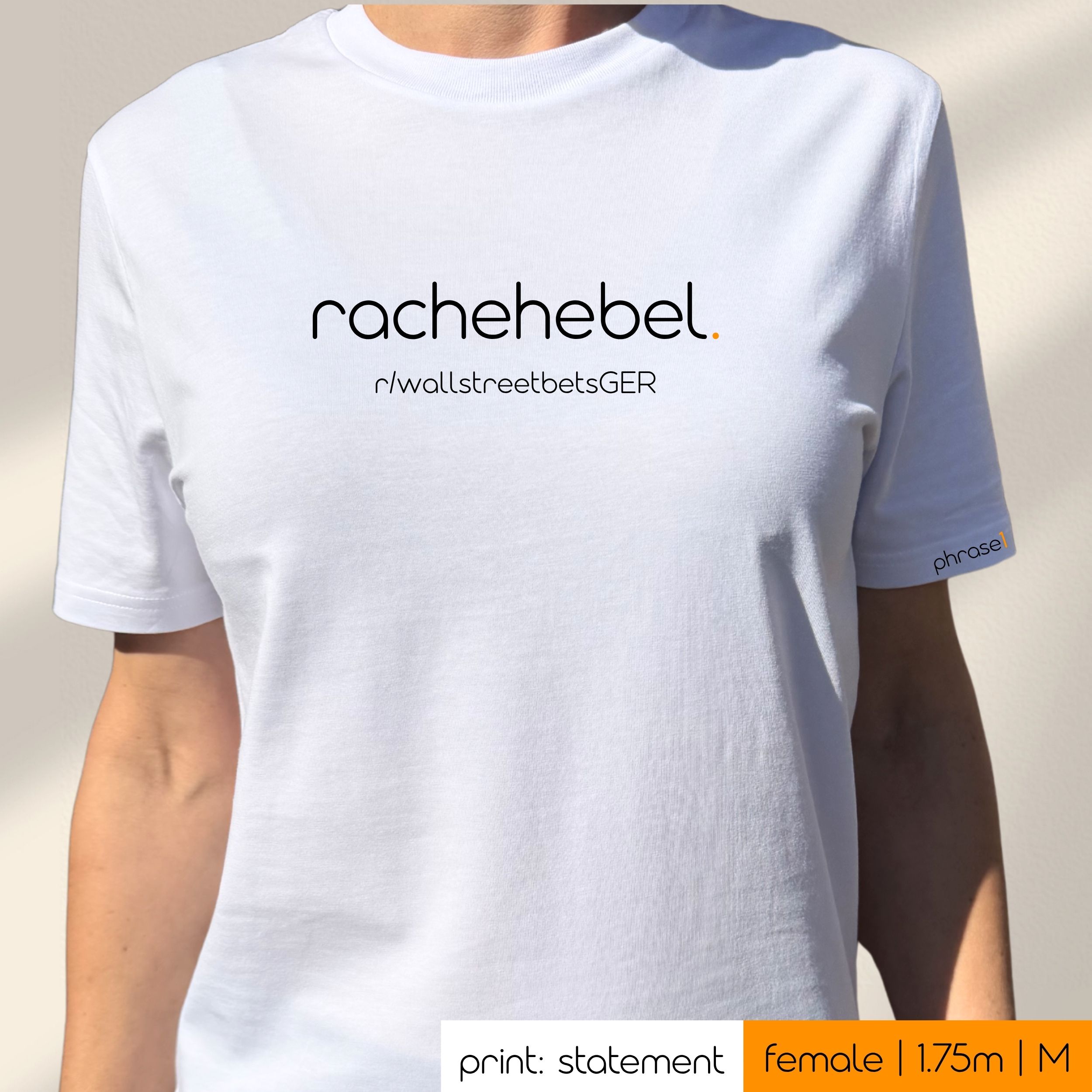 Premium T-Shirt mit Spruch "rachehebel." Premium T-Shirt mit Spruch "rachehebel."