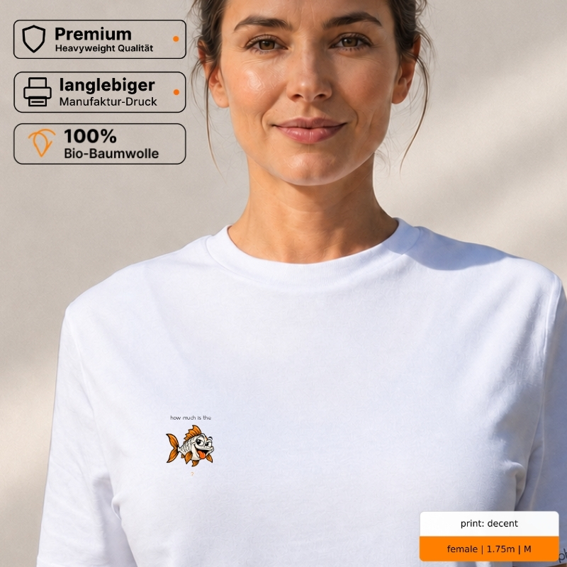Premium T-Shirt „how much is the fish?“ mit Fisch-Motiv Premium T-Shirt „how much is the fish?“ mit Fisch-Motiv