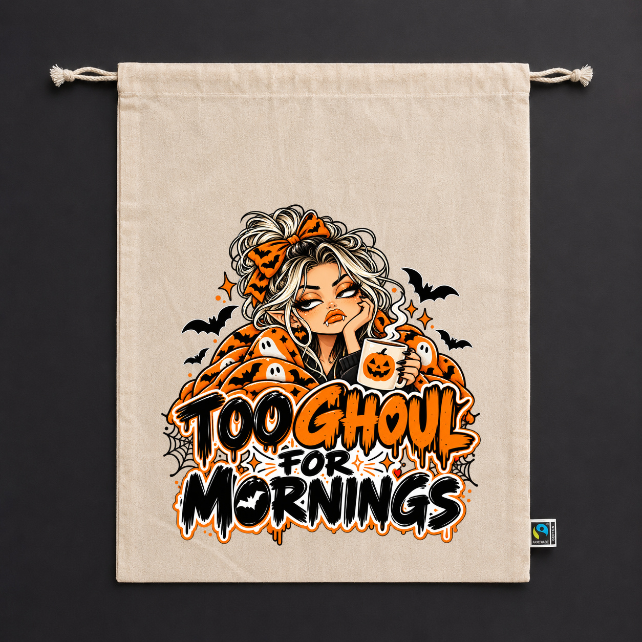 Zuziehbeutel „too ghoul for mornings.“ Zuziehbeutel „too ghoul for mornings.“
