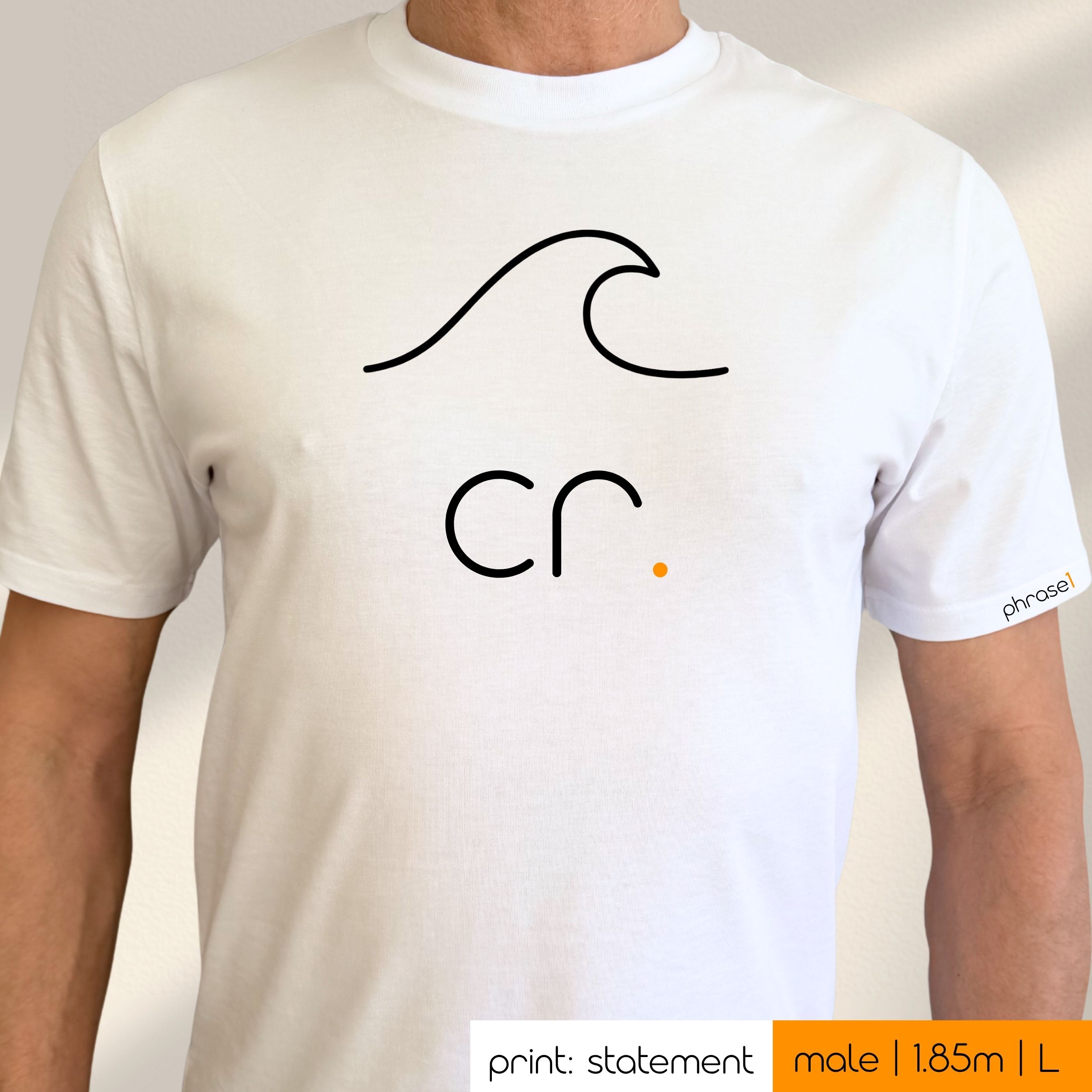 Premium T-Shirt mit Visual Welle und "cr"