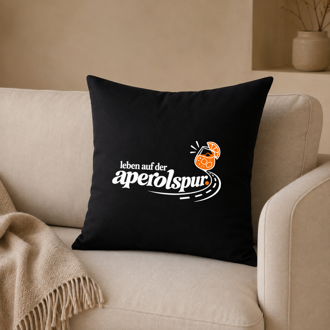 leben auf der aperolspur. – Kissenhülle