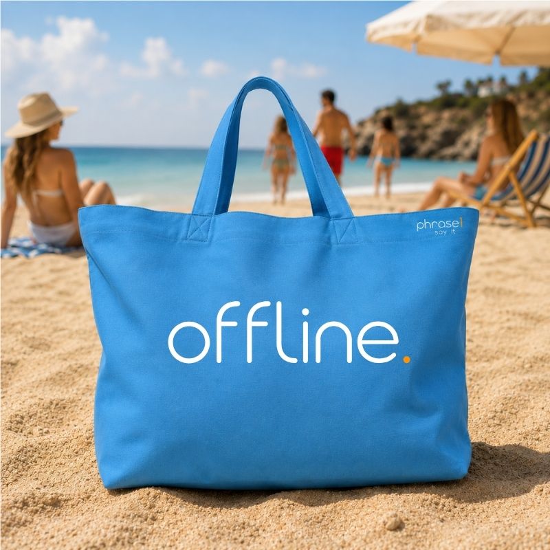 Premium Shopper mit Spruch „offline." Premium Shopper mit Spruch „offline."