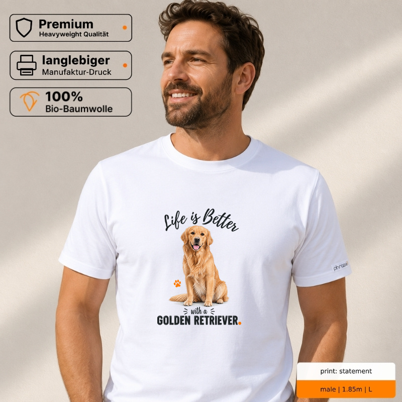 Life is Better with a Golden Retriever Premium T-Shirt