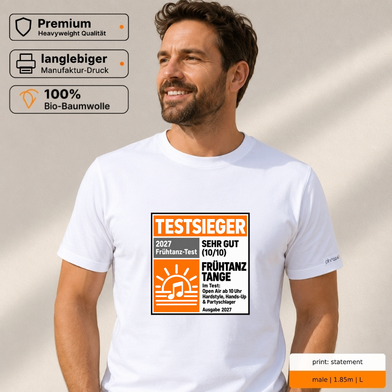 Premium T-Shirt "Frühtanz Testsieger 2027"