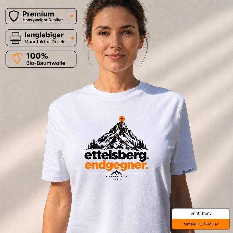 Premium T-Shirt mit „ettelsberg. endgegner.“ Front- und Backprint