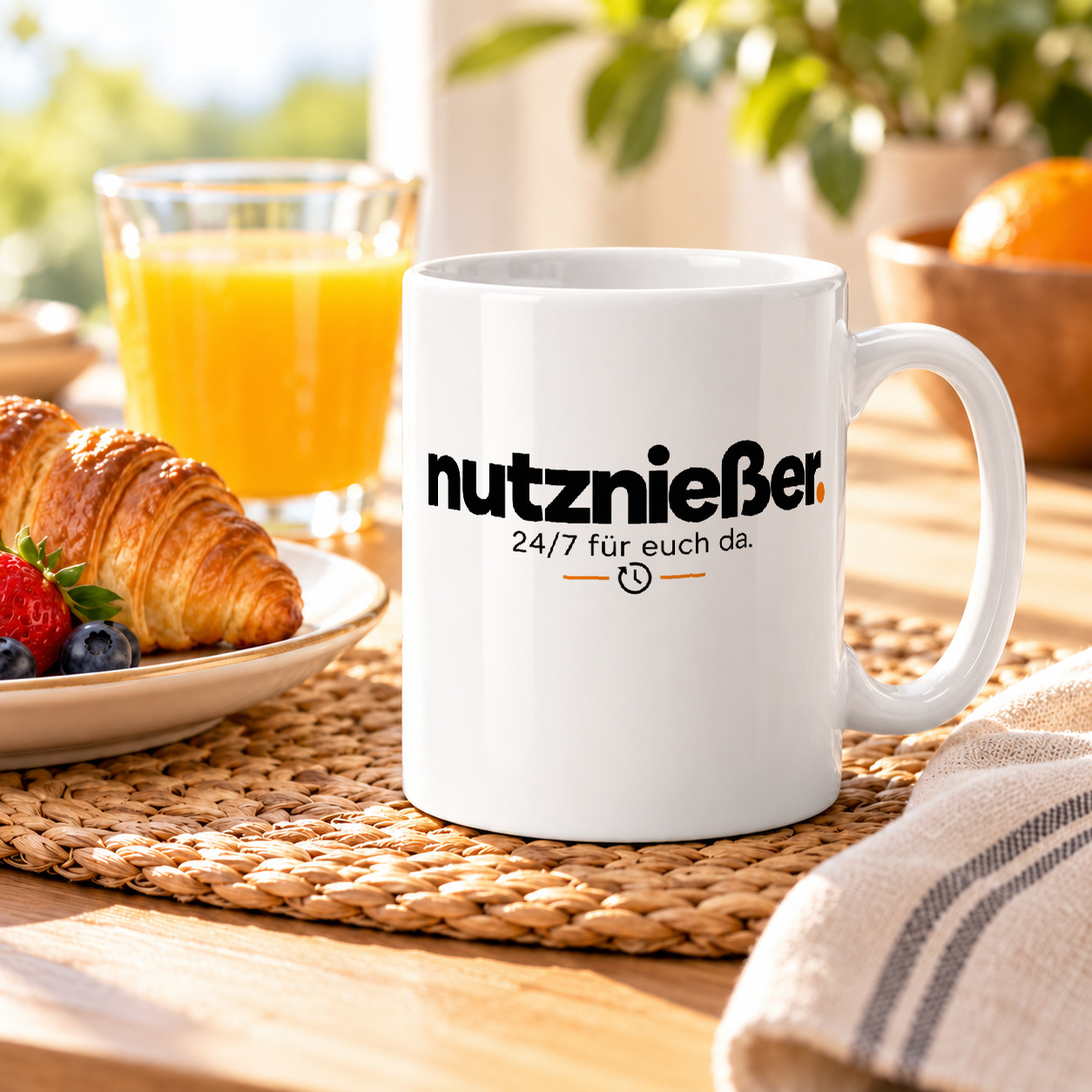 Tasse „nutznießer. 24/7 für euch da.“ Tasse „nutznießer. 24/7 für euch da.“