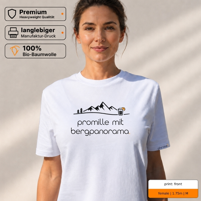 Premium T-Shirt mit „promille mit bergpanorama.“ Statement