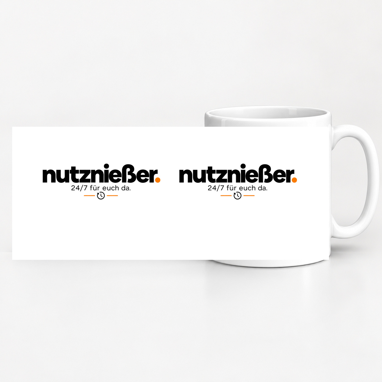 Tasse „nutznießer. 24/7 für euch da.“