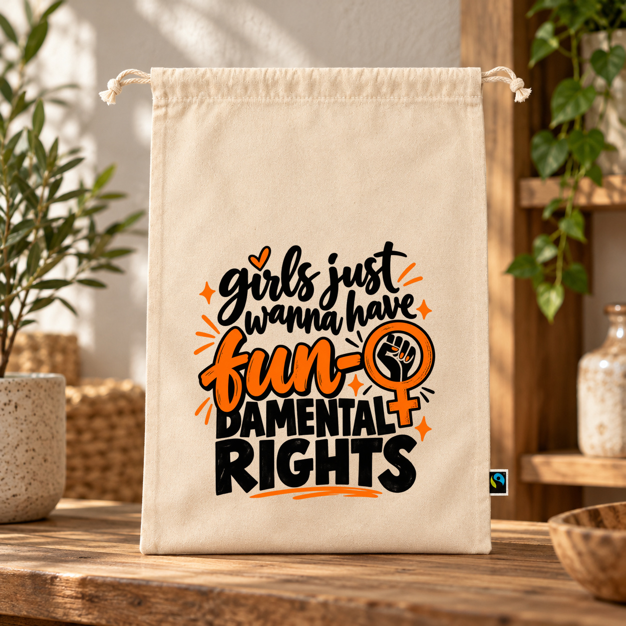 Zuziehbeutel „girls just wanna have fundamental rights.“