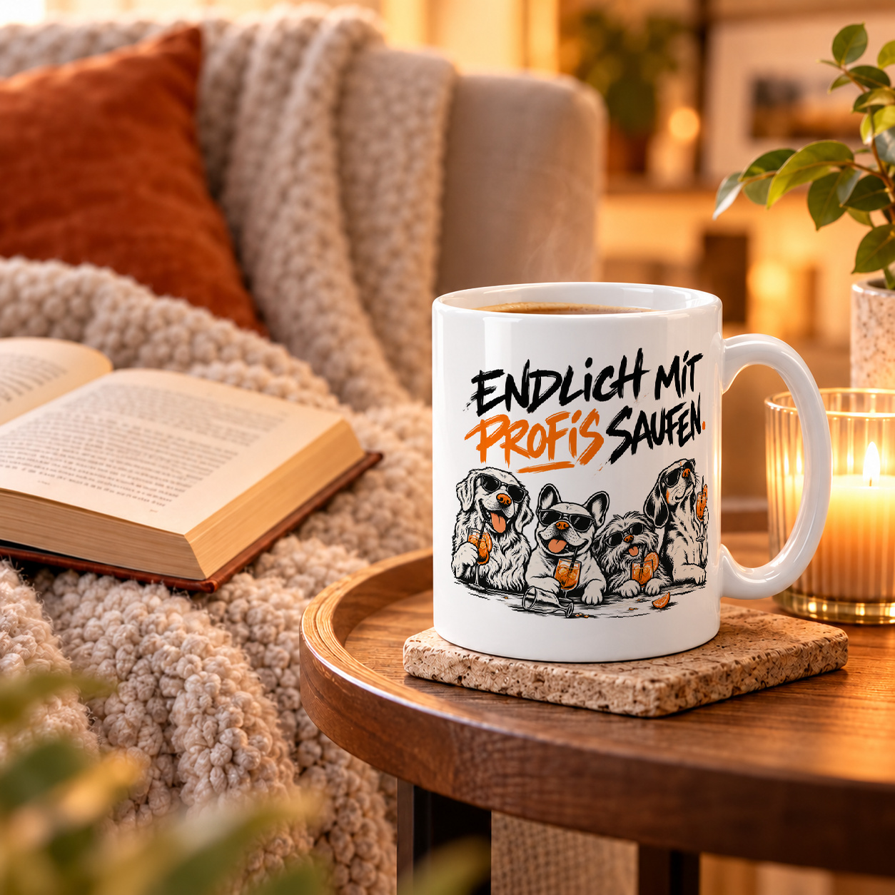 Tasse „endlich mit profis saufen.“ Tasse „endlich mit profis saufen.“