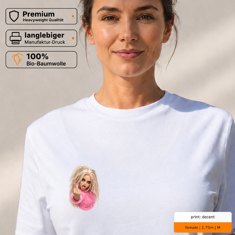 Premium T-Shirt mit rebellischem Puppen-Motiv