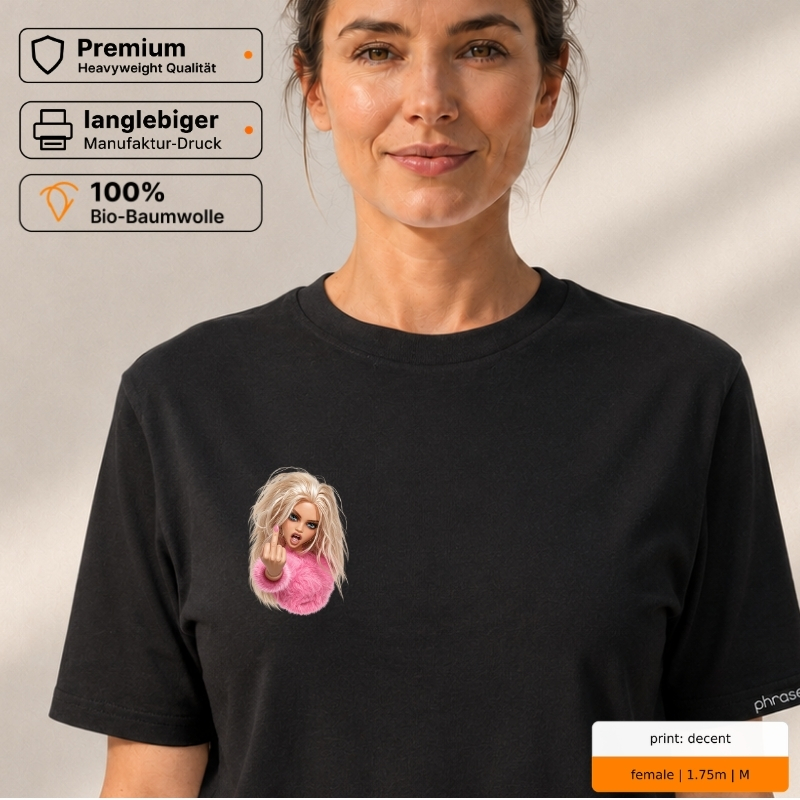 Premium T-Shirt mit rebellischem Puppen-Motiv