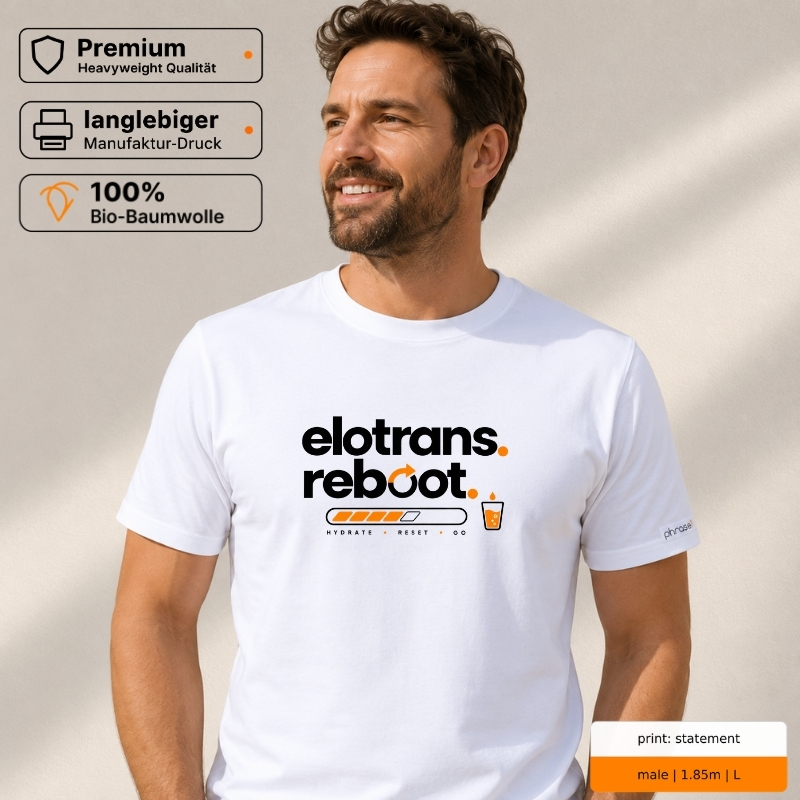 Premium T-Shirt mit „elotrans. reboot.“ Statement