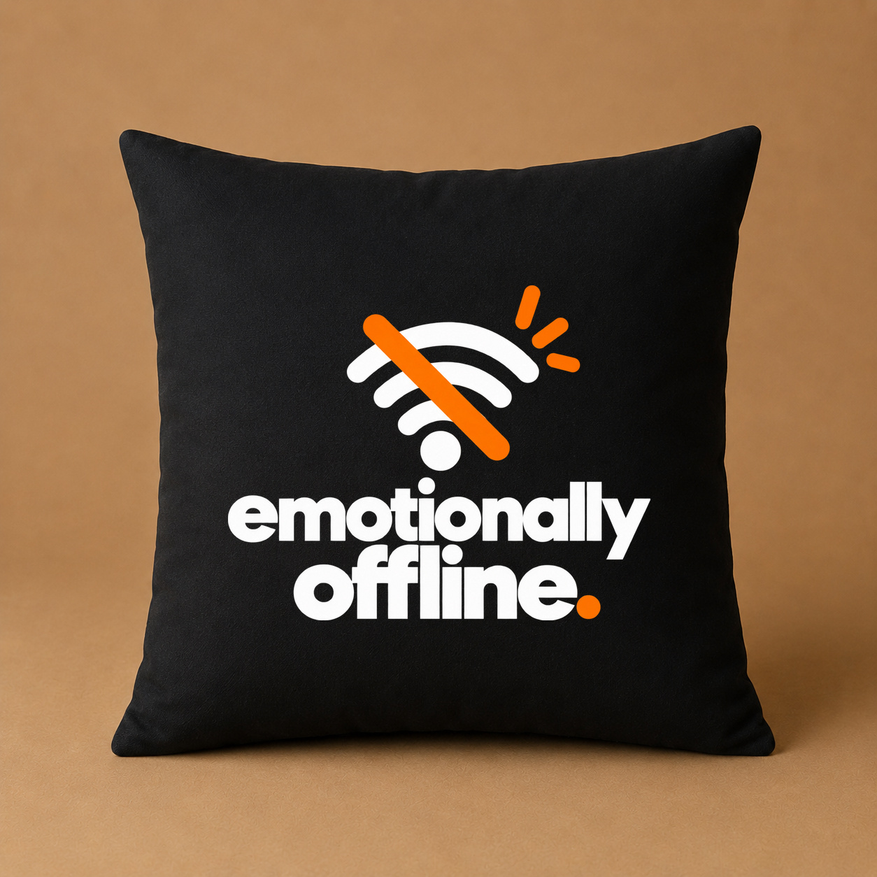 Kissenhülle „emotionally offline.“