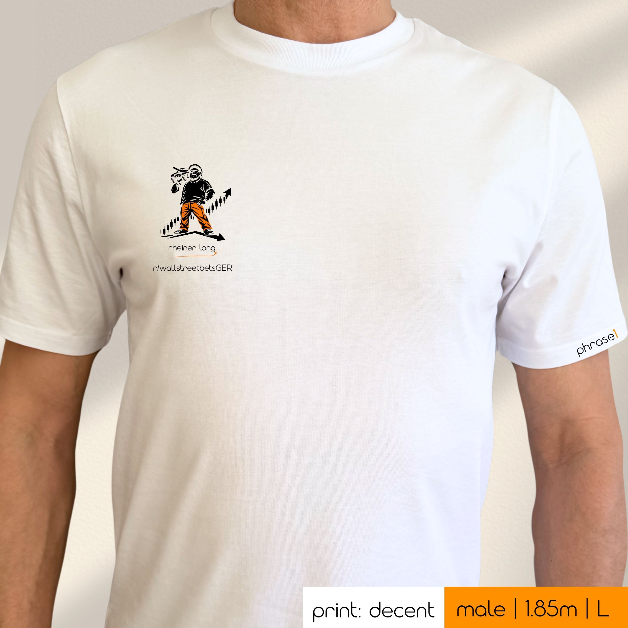 Premium T-Shirt mit Spruch "rheiner long." und Visual Premium T-Shirt mit Spruch "rheiner long." und Visual