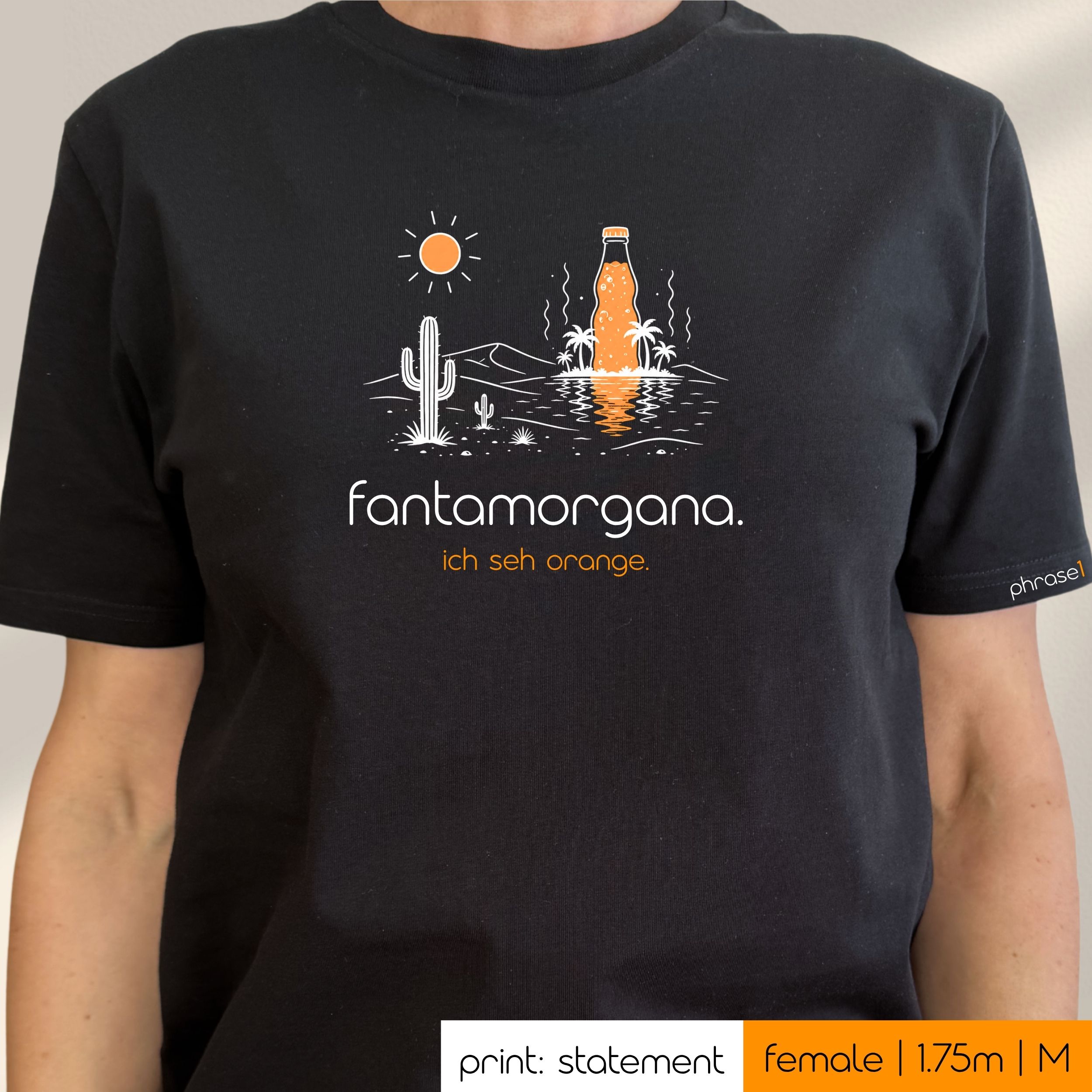 Premium T-Shirt mit Spruch "fantamorgana." und Visual