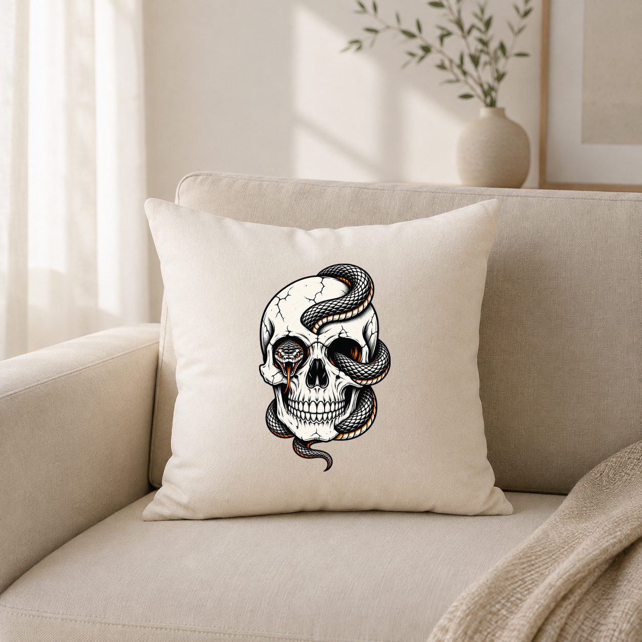 Skull & Snake – Kissenhülle