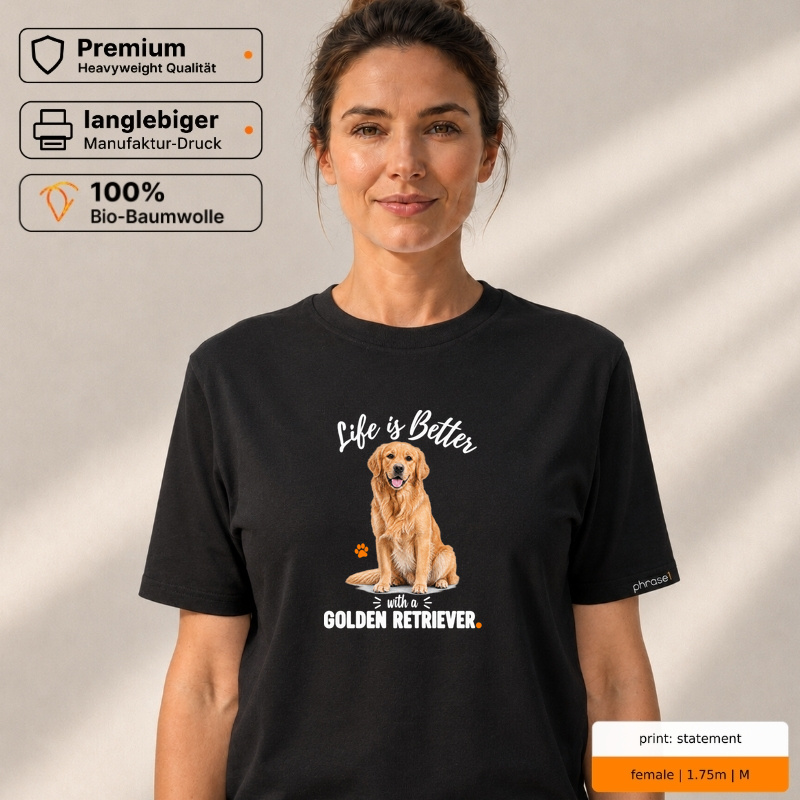 Life is Better with a Golden Retriever Premium T-Shirt