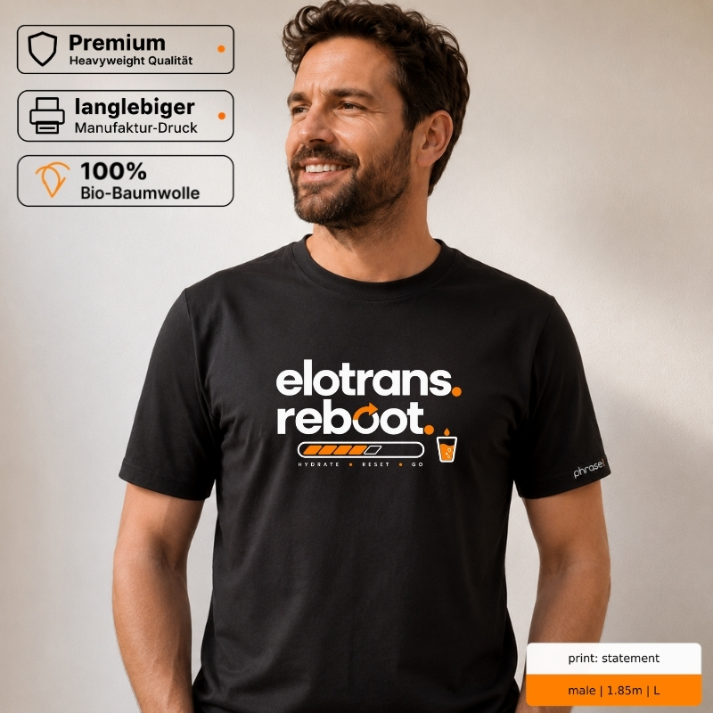 Premium T-Shirt mit „elotrans. reboot.“ Statement