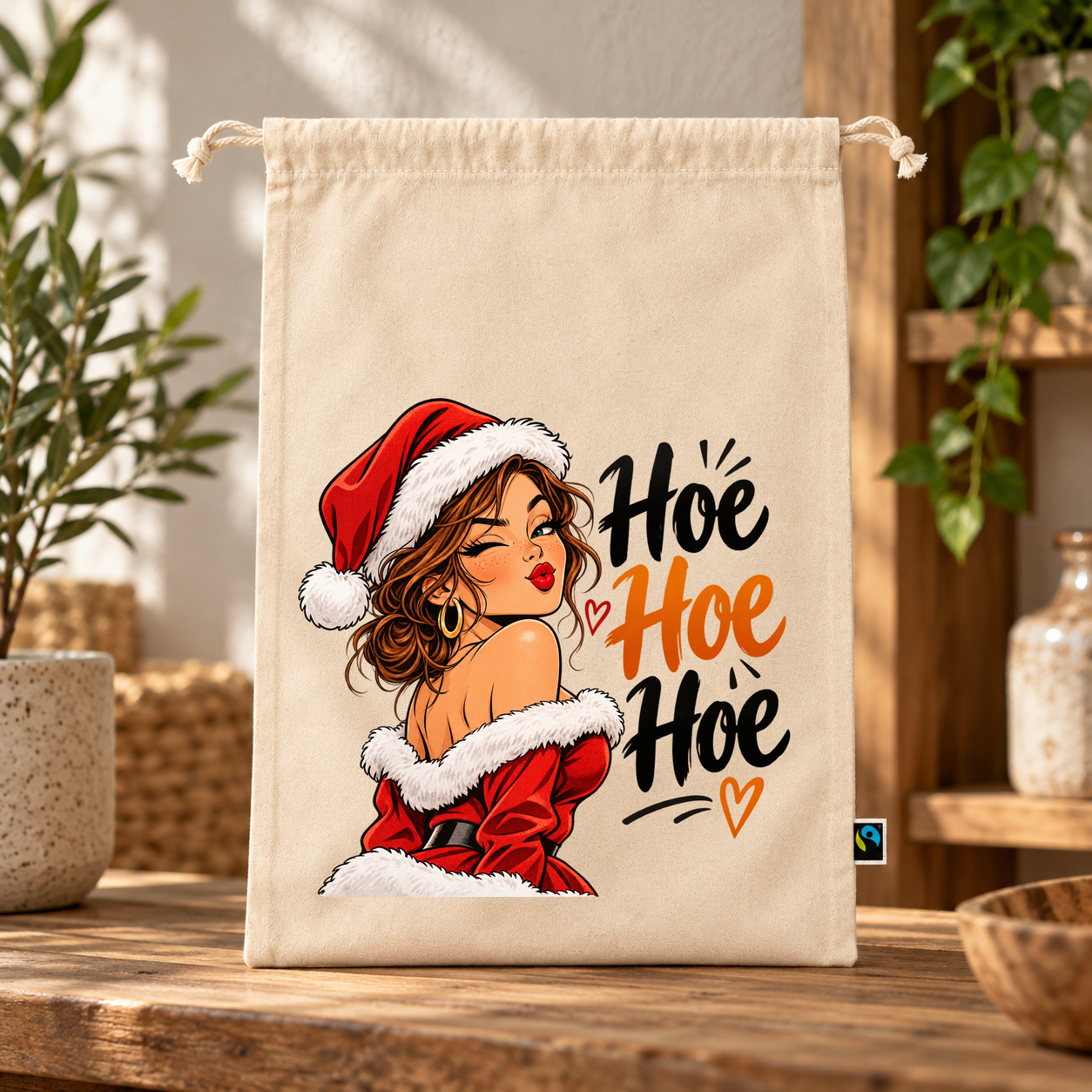Zuziehbeutel „Hoe Hoe Hoe.“