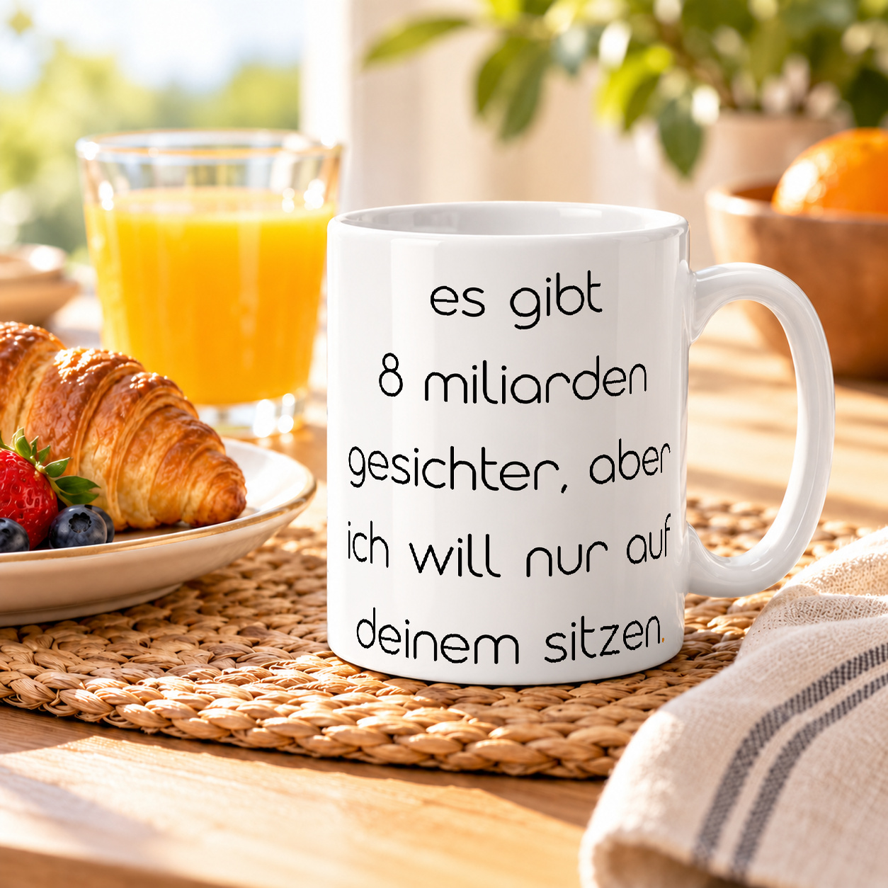 Tasse „es gibt 8 milliarden gesichter, aber ich will nur auf deinem sitzen.“