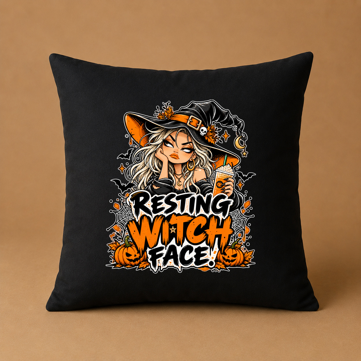 Kissenhülle „resting witch face.“