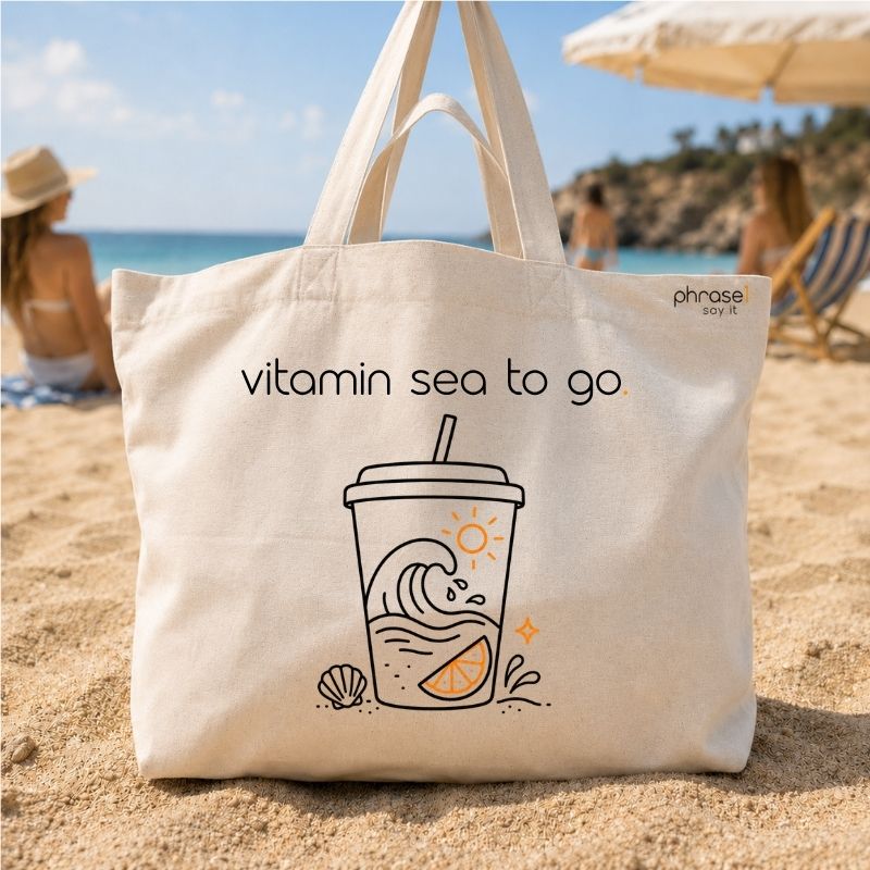 Premium Shopper mit Spruch "vitamin sea to go.“ und Visual Premium Shopper mit Spruch "vitamin sea to go.“ und Visual